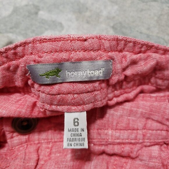 Horny Toad Skirt Womens 6 Red Linen Pockets Drawstring - Picture 6 of 10